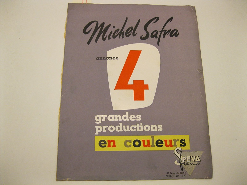 Michel Safra annonce 4. Grandes productions en couleurs. Speva films